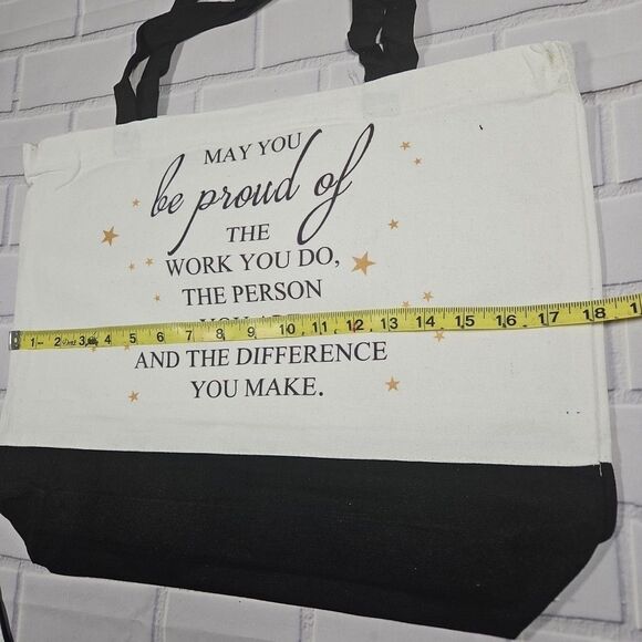 large size tote inspirational gift quote bag. matching mini bag canvas tote bag - Picture 5 of 7